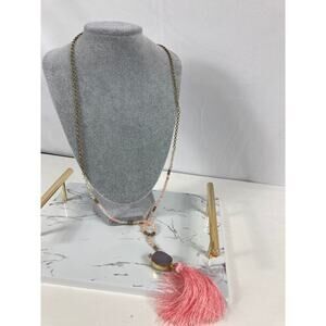 Boutique Chain Pink Tassel Necklace